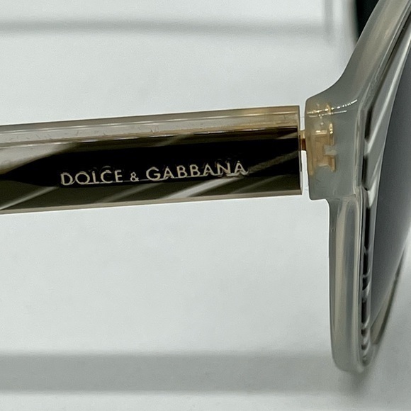NEW Dolce & Gabbana 51mm Sunglasses Black Gray Striped Eyewear 100% Authentic - Picture 12 of 16